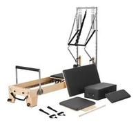 VEVOR Reformer Pilates en Bois Capacité 181,44kg Machine de Pilates Avec Double Résistance Noir et Bois