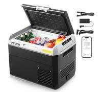 VEVOR Réfrigérateur de voiture 12 V, 30 l, refroidisseur électrique portable avec température réglable de -15,6 °C à 20 °C, 12/24 V CC et 100-240 V CA pour extérieur, camping, voyage, camping-car