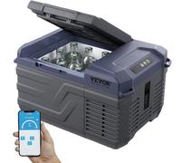 VEVOR Réfrigérateur de voiture, réfrigérateur de voiture 12 V, congélateur portable à zone unique de 9 L, plage réglable de 15,6 °C à 20 °C, 12/24 V CC et 100 à 240 V CA pour extérieur, camping,