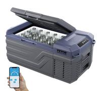 VEVOR Réfrigérateur Portable à Compression 15 L, Mini Frigo de Voiture Maison 12/24 V CC et 100-240 V CA, Glacière à Zone Unique, -20 °C à 20 °C Température Réglable, pour Camion Camping Extérieur
