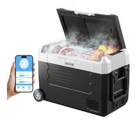 VEVOR Réfrigérateur Portable à Compression 35 L, Glacière Électrique DC 12/24 V et AC 100-240 V, pour Camping Pêche Caravane, Mini Frigo Voiture à Double Zone, -20 à 20 °C, Contrôle via Application