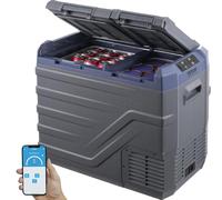 VEVOR Réfrigérateur Portable à Compression 40 L, Mini Frigo de Voiture Double Zone, -20 °C à 20 °C Température Réglable, Glacière 12/24 V CC et 100-240 V CA, pour Camion Bateau Maison Camping