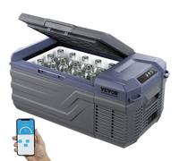 VEVOR Glacière Portable à Compression 15 L, Réfrigérateur de Voiture Maison 12/24 V CC et 100-240 V CA, Mini Frigo à Zone Unique, -20 °C à 20 °C Température Réglable, pour Camion Camping Extérieur