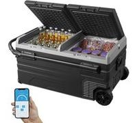 VEVOR Réfrigérateur portable à compression 95 L – 12 V double zone, -20 à 20 °C, roues et poignée