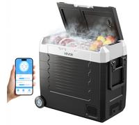 VEVOR Réfrigérateur Portable à Compression 55 L, Glacière Électrique DC 12/24 V et AC 100-240 V, pour Camping Pêche Caravane, Mini Frigo Voiture à Double Zone, -20 à 20 °C, Contrôle via Application