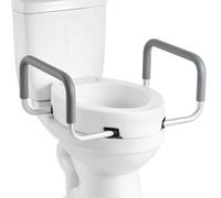 VEVOR Rehausseur de Toilette avec Accoudoirs, Réhausse WC Capacité de Charge 136,08 kg et Hauteur de Levage de 8,89 cm, Siège de Toilette Surélevé avec Poignées Rembourrées, Personnes Âgées Handicapés