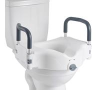 VEVOR Rehausseur de Toilette avec Accoudoirs, Réhausse WC Charge 136,1 kg, Siège de Toilette Surélevé Hauteur de Levage 12,7 cm, Poignées Rembourrées, Personnes Âgées Handicapés Patients Enceintes