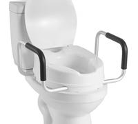VEVOR Rehausseur de Toilette avec Accoudoirs, Réhausse WC Charge 136,1 kg, Siège de Toilette Surélevé Hauteur de Levage 10,16 cm, Poignées Rembourrées, pour Personnes Âgées Handicapé Patient Enceinte