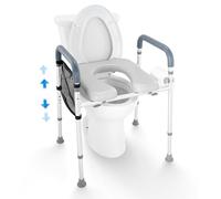 VEVOR Rehausseur de toilette Hauteur réglable 49-64 cm, 7 niveaux, Capacité 158,7 kg