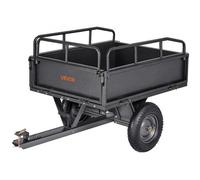 VEVOR Remorque à Benne Basculante, 283 L, Remorque de Tracteur Tondeuse à Gazon de Jardin en Acier, Capacité de Charge 226,8 kg, avec Pneus 35,56 cm, Chariot de Transport à Déversement pour VTT, UTV