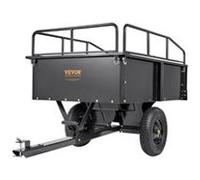 VEVOR Remorque à Benne Basculante Capacité de Charge 340 kg Remorque Utilitaire de Jardin Robuste avec Côtés Amovibles Chariot de Transport à Déversement 0,4 m³ pour Tracteur, Tondeuse à Gazon, VTT
