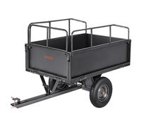 VEVOR Remorque à Benne Basculante, 481 L, Remorque de Tracteur Tondeuse à Gazon de Jardin en Acier, Capacité de Charge 272 kg, avec Pneus 40,64 cm, Chariot de Transport à Déversement, pour VTT, UTV