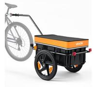 VEVOR Remorque Cargo pour Vélo 2 en 1 40 kg Chariot de Transport avec Bâche | Roues de 406 mm, Réflecteurs, Cadre Robuste en Acier au Carbone, Bâche Imperméable, Compatible avec Roues de Vélo 559-711 mm
