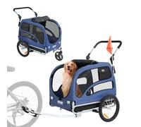 VEVOR Remorque de vélo 2 en 1 pour Chien de 45 kg en Acier au Carbone + Tissu Oxford 600D + PP Pliable 1440 x 725 x 845 mm comme remorque 1320 x 725 x 920 mm comme Poussette