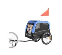 VEVOR Remorque vélo pour chien, charge 30 kg, porte animaux de compagnie de vélos, cadre pliable facile avec roue à dégagement rapide, coupleur de vélo universel, réflecteur, drapeau, laisse interne