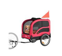 VEVOR Remorque vélo pour chien, charge 45 kg, porte animaux de compagnie de vélos, cadre pliable facile avec roue à dégagement rapide, coupleur de vélo universel, réflecteur, drapeau, laisse interne