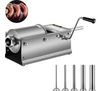VEVOR Remplisseur de saucisses 3L Hachoir à viande Machine à farcir les saucisses Horizontal en acier inoxydable Seringue à saucisses