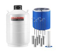 VEVOR Réservoir d'Azote Liquide 20 L Conteneur Dewar LN2 en Alu avec 6 Bidons