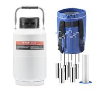 VEVOR Réservoir d'Azote Liquide 3 L, Conteneur d'Azote Liquide en Alu, Dewar de Stockage de LN2, 6 Bidons, avec Sac de Transport et Sangles, Récipient Cryogénique pour l'Industrie de la Beauté