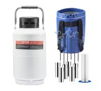VEVOR Réservoir d'Azote Liquide 3 L Conteneur Dewar LN2 en Alu avec 6 Bidons