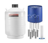 VEVOR Réservoir d'Azote Liquide 30 L, Conteneur d'Azote Liquide en Alu, Dewar de Stockage de LN2, 6 Bidons, avec Sac de Transport et Sangles, Récipient Cryogénique pour l'Industrie de la Beauté