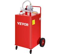 VEVOR Réservoir de carburant de 30 gallons, réservoir de stockage de gaz et 4 roues, avec pompe de transfert manuelle, réservoir de carburant essence-diesel pour voitures, tondeuses à gazon, véhicules