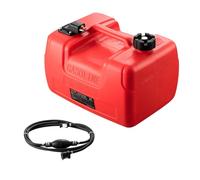 VEVOR Réservoir de carburant marin, 12 L, bidon d'essence portable pour bateaux à moteur hors-bord, en plastique avec tuyau, facile à transporter pour yacht, bateaux de pêche, bateaux ponté, rouge