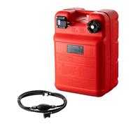 VEVOR Réservoir de carburant marin, 24 L, bidon d'essence portable pour bateaux à moteur hors-bord, en plastique avec tuyau, facile à transporter pour yacht, bateaux de pêche, bateaux ponté, rouge