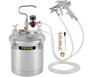 VEVOR Réservoir de Peinture sous Pression 10 L avec Pistolet de Pulvérisation, Pot de Peinture sous Haute Pression avec 2 Tuyaux de 3 m, Forte Capacité d'Étanchéité Seau Pulvérisateur pour Peinture
