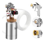 VEVOR Réservoir de Peinture sous Pression Capacité 2 L 0,31 MPa, Pot de Pression de Peinture avec 2 Pistolets de Pulvérisation φ1,8 mm + φ3 mm et Tuyaux, Créations Artistiques, Décoration Domestique