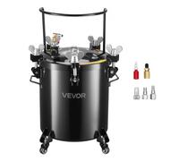 VEVOR Réservoir de Peinture sous Pression Capacité 40 L et Max. 0,55 MPa, Pot de Pression de Peinture en Acier, avec Raccords Rapides, pour Créations Artistiques, Décoration Domestique, Noir