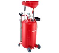 VEVOR Réservoir de Vidange Huile Usagée 79,5 L, Vidangeur Huile Portable Pneumatique avec Entonnoir Réglable en Hauteur, Roues, Drainage Transfert Carburant pour Ateliers Réparation Automobile, Rouge