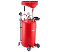 VEVOR Réservoir de Vidange Huile Usagée 79,5 L, Vidangeur Huile Portable Pneumatique avec Entonnoir Réglable en Hauteur, Roues, Drainage Transfert Carburant pour Ateliers Réparation Automobile, Rouge