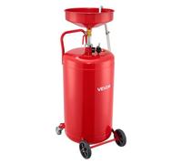 VEVOR Réservoir de Vidange Huile Usagée 95 L, Vidangeur Huile Portable Pneumatique avec Entonnoir Réglable en Hauteur, Roues, Drainage Transfert Carburant pour Ateliers Réparation Automobile, Rouge