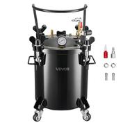 VEVOR Réservoir sous Pression Capacité 20 L et Max. 0,55 MPa, Pot de Pression en Acier, avec Raccords Rapides, pour Créations Artistiques, Décoration Domestique, Noir