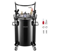 VEVOR Réservoir de Peinture sous Pression Capacité 30 L et Max. 0,55 MPa, Pot de Pression de Peinture en Acier, avec Raccords Rapides, pour Créations Artistiques, Décoration Domestique, Noir