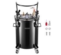 VEVOR Réservoir sous Pression Capacité 30 L et Max. 0,55 MPa, Pot de Pression en Acier, avec Raccords Rapides, pour Créations Artistiques, Décoration Domestique, Noir