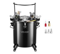 VEVOR Réservoir de Peinture sous Pression Capacité 40 L et Max. 0,55 MPa, Pot de Pression de Peinture en Acier, avec Raccords Rapides, pour Créations Artistiques, Décoration Domestique, Noir
