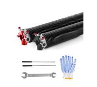 VEVOR Ressorts de torsion pour porte de garage, 1 paire, Φ5,54xΦ50,8x668 mm, 16000 cycles, revêtement noir électrophorétique pour remplacement, barres d'enroulement antidérapantes, gants, clé montage