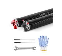 VEVOR Ressorts de torsion pour porte de garage, 1 paire, Φ5,72xΦ50,8x610 mm, 16000 cycles, revêtement noir électrophorétique pour remplacement, barres d'enroulement antidérapantes, gants, clé montage