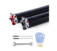 VEVOR Ressorts de torsion pour porte de garage, 1 paire, Φ5,94xΦ50,8x711 mm, 16000 cycles, revêtement noir électrophorétique pour remplacement, barres d'enroulement antidérapantes, gants, clé montage