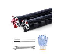 VEVOR Ressorts de torsion pour porte de garage, 1 paire, Φ6,35xΦ50,8x787 mm, 16000 cycles, revêtement noir électrophorétique pour remplacement, barres d'enroulement antidérapantes, gants, clé montage