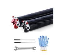 VEVOR Ressorts de torsion pour porte de garage, 1 paire, Φ6,35xΦ50,8x787 mm, 16000 cycles, revêtement noir électrophorétique pour remplacement, barres d'enroulement antidérapantes, gants, clé montage