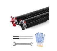 VEVOR Ressorts de torsion pour porte de garage, 1 paire, Φ6,35xΦ50,8x813 mm, 16000 cycles, revêtement noir électrophorétique pour remplacement, barres d'enroulement antidérapantes, gants, clé montage
