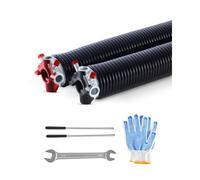 VEVOR Ressorts de torsion pour porte de garage, 1 paire, Φ6,35xΦ50,8x889 mm, 16000 cycles, revêtement noir électrophorétique pour remplacement, barres d'enroulement antidérapantes, gants, clé montage