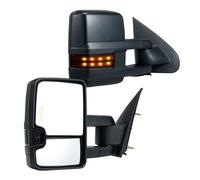 VEVOR Rétroviseurs de remorquage, paire de gauche et droit, miroir de remorquage chauffant électrique pour 2003-2007 Chevy Silverado pour GMC Sierra, avec signal lumineux, dégivrage chauffant, noir
