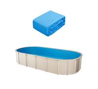 VEVOR Revêtement de Piscine Ovale, 500x300x120 cm, Doublure de Style Unibead Vinyle Calibre Standard, Résiste à l'usure, Rétention d'eau, pour Piscines Hors Sol à Parois Hauteur 120 cm, Couleur Unie