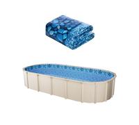 VEVOR Revêtement de Piscine Ovale, 914x457x120 cm, Doublure de Style Unibead Durable en Vinyle Calibre Standard, Résiste à l'usure, Rétention d'eau, pour Piscines Hors Sol à Parois de Hauteur 132 cm