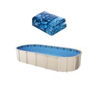 VEVOR Revêtement de Piscine Ovale, 914x457x147 cm, Doublure Durable Style Chevauchement en Vinyle Calibre Standard, Résiste à l'usure, Rétention d'eau, pour Piscines Hors Sol à Parois Hauteur 137 cm