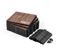 VEVOR Revêtements de sol emboîtable de dance 9 pcs grain bois de chêne marron